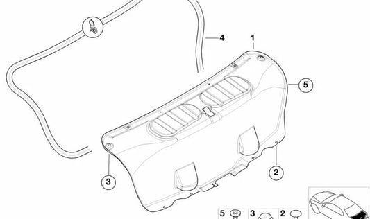 Junta del Portón Trasero para BMW E46 (OEM 51717899492). Original BMW