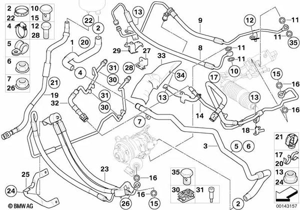 Tubo de expansión Dynamic Drive para BMW E60, E61, E63, E64 (OEM 32416783577). Original BMW