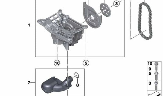 Tubo de admisión con junta OEM 11418514927 para BMW F20, F21. Original BMW.