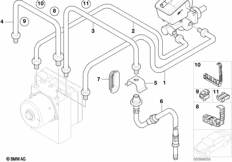 Tubería para BMW Serie 3 E46 (OEM 34326752407). Original BMW