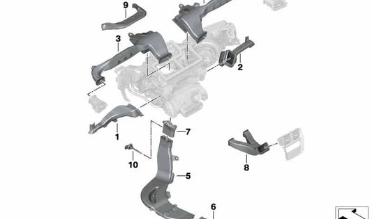 Conducto de aire frío derecho para BMW G42, G20, G21, G28, G80, G22, G23, G26, G82, G83 (OEM 64226805530). Original BMW