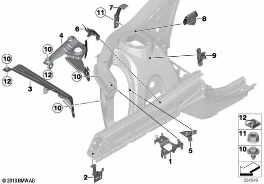 Right Gas Shock Absorber Support for BMW F25, F26 (OEM 41117267096). Original BMW