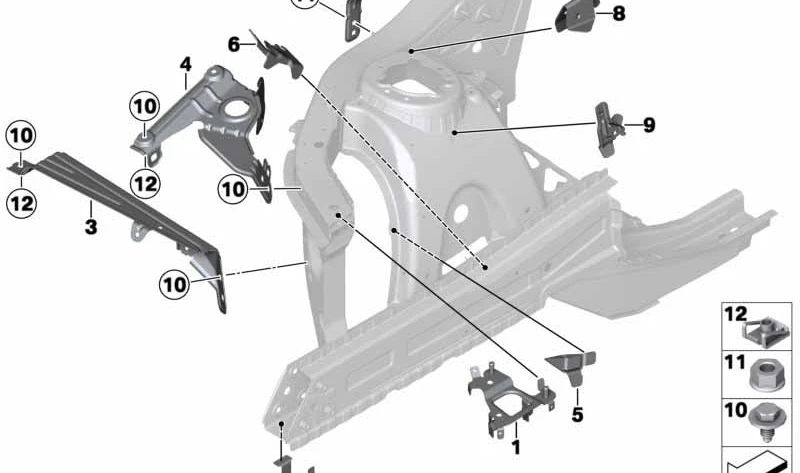 Lower radiator support OEM 41117267087 for BMW F25, F26. Original BMW.