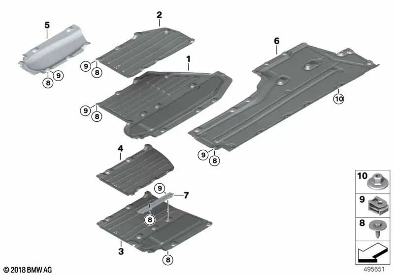 Revestimiento inferior lateral derecho para BMW G12, G12N (OEM 51757340178). Original BMW.