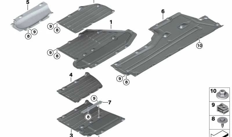 Cubierta del Bajo del Coche Lateral Izquierda para BMW G11, G11N (OEM 51757348357). Original BMW