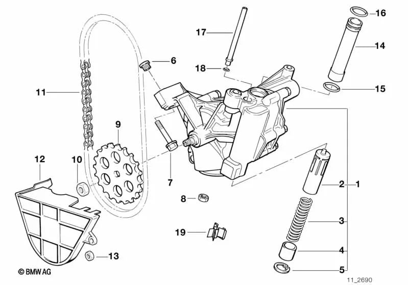 Chain for BMW 5 Series E34, E39, 7 Series E32, E38, 8 Series E31, Z8 E52 (OEM 11417576917). Genuine BMW