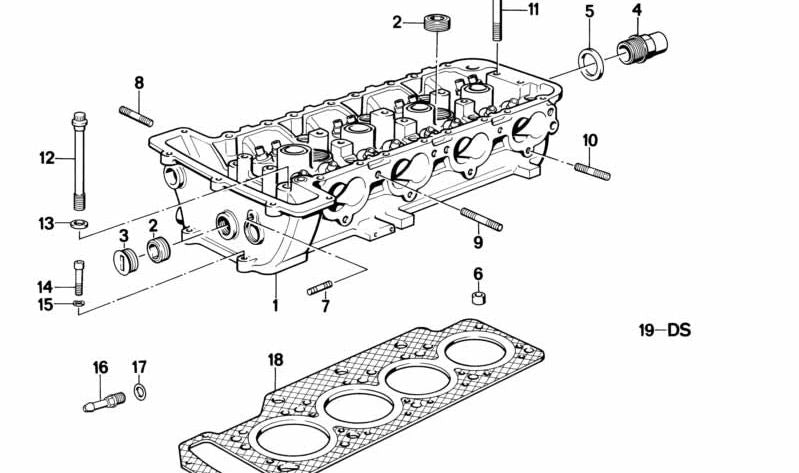 Juego de juntas de culata sin amianto para BMW Serie 3 E30 (OEM 11121316984). Original BMW