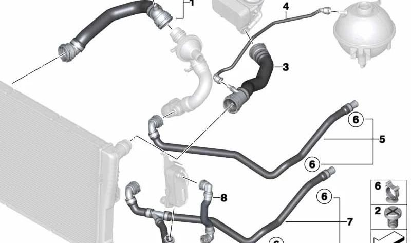 Entlüftungsrohr für BMW F25, F26 (OEM 17128651298). Original BMW