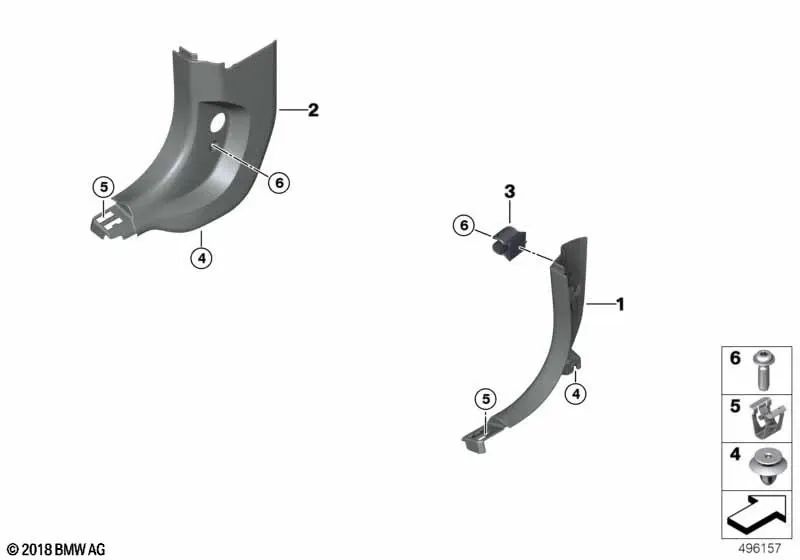 Seitenverkleidung derecha para BMW Serie 8 F91, F92, F93, G14, G15, G16 (OEM 51477479200). Original BMW