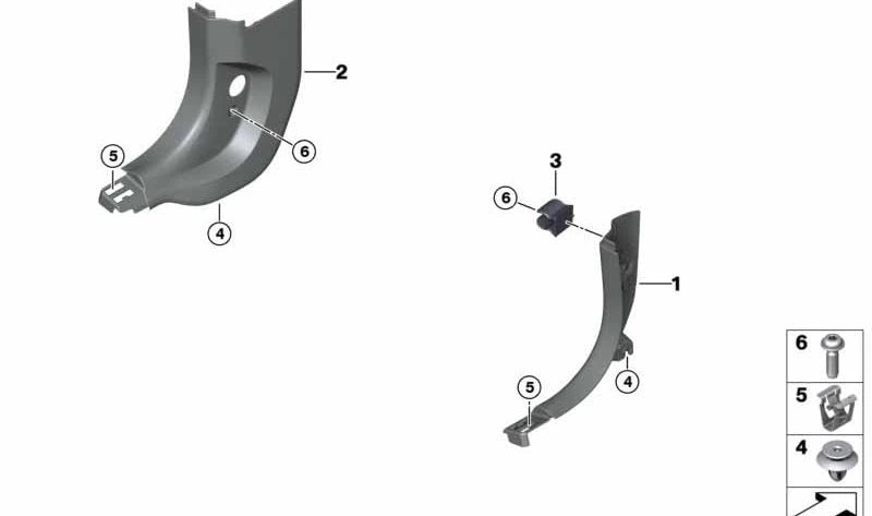 Panel lateral izquierdo OEM 51477479199 para BMW F91, F92, F93, G14, G15, G16. Original BMW