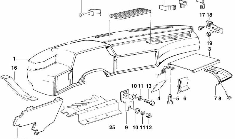 Haltelasche para BMW E24 (OEM 51451901520). Original BMW