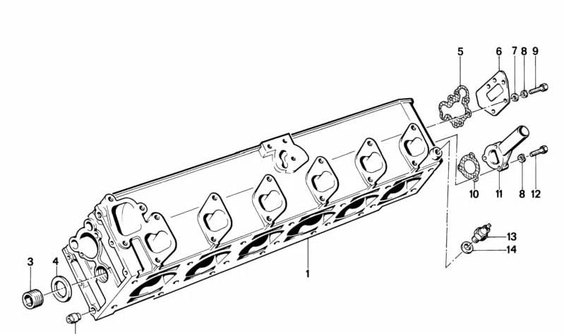 Culata del motor OEM 11121278495 para BMW E12, E28, E24, E23. Original BMW