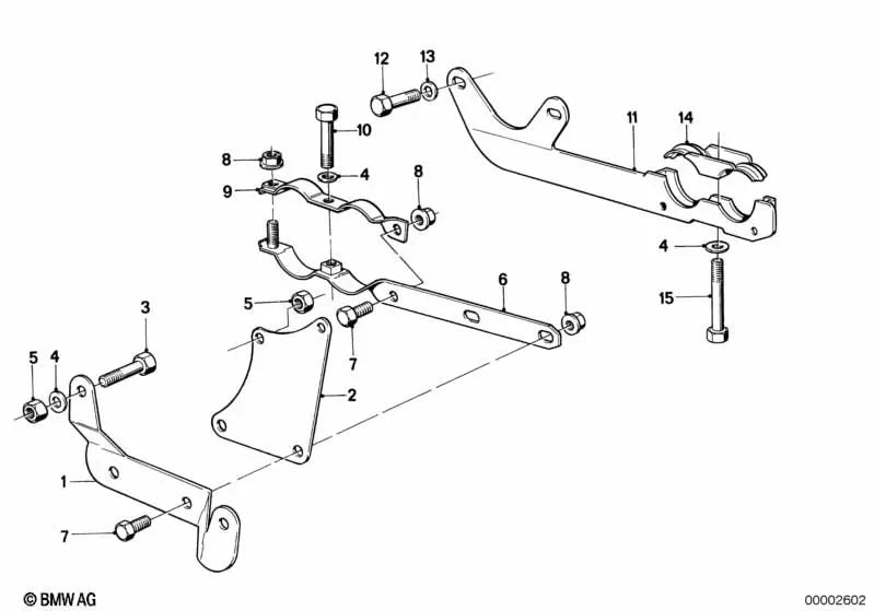 Soporte Sistema de Escape para BMW E21, E12, E28 (OEM 18211246168). Original BMW