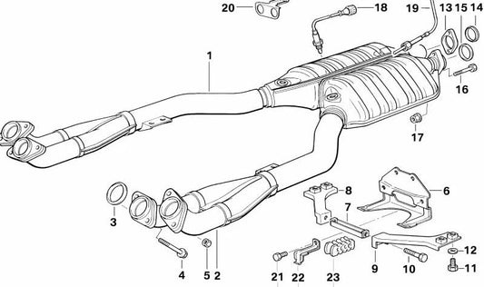 OEM Escape Support 18321728641 per BMW E34, E32. BMW originale.