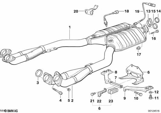 Bügel for BMW E34, E32 (OEM 18321728561). Genuine BMW