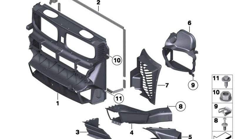 Conducto de aire adicional derecho para BMW E70N (OEM 51748048026). Original BMW