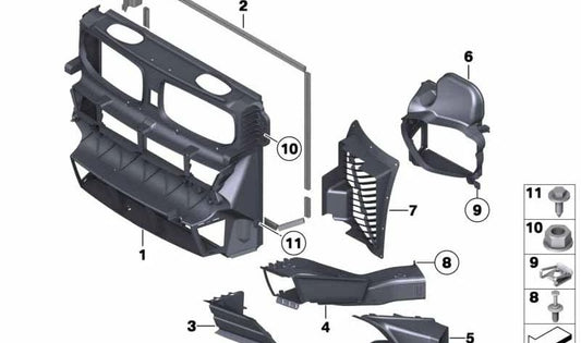 Conducto de aire adicional derecho para BMW E70N (OEM 51748048026). Original BMW