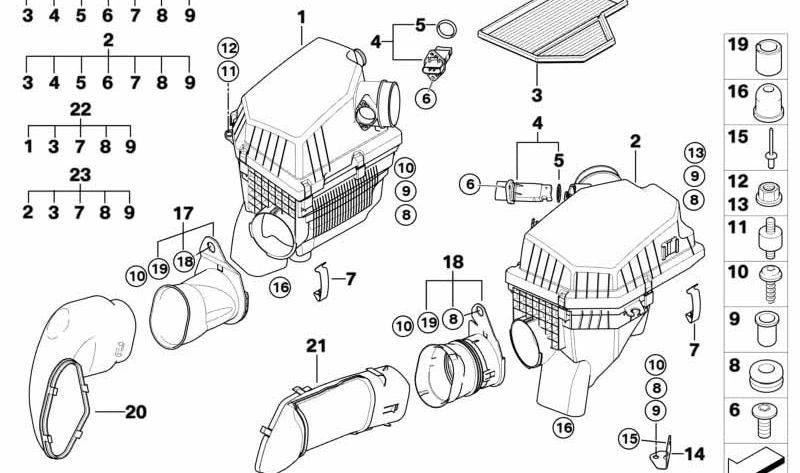 OEM Entrée conduit 13717521014 pour BMW E63, E64. BMW d'origine.