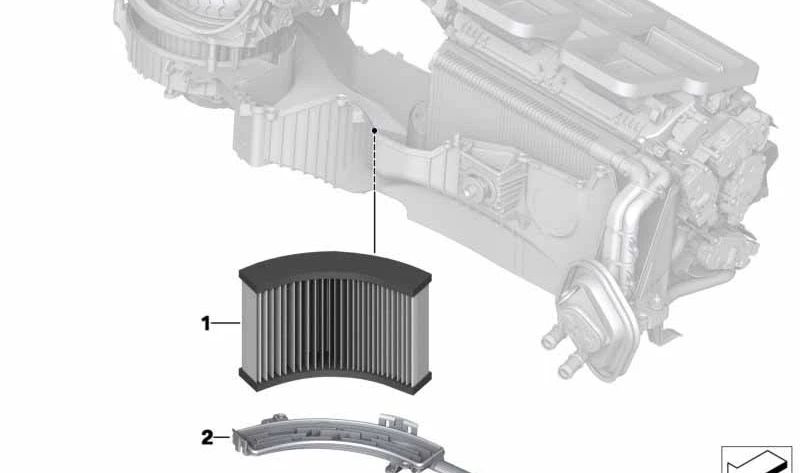 Tapa de ventilación del habitáculo OEM 64119237552 para BMW (Modelos compatibles: F20, F21, F22, F23, F87, F30, F31, F34, F80, F32, F33, F36, F82, F83). Original BMW.