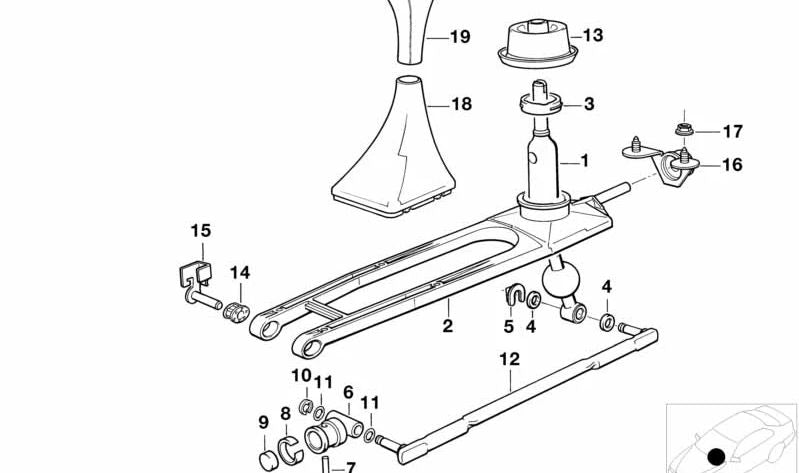 Cubierta para Palanca de Cambios de Cuero Sintético para BMW E34 (OEM 25111221217). Original BMW.