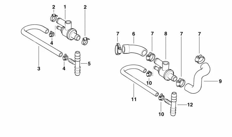 Manguera para BMW E30 (OEM 64218367834). Original BMW