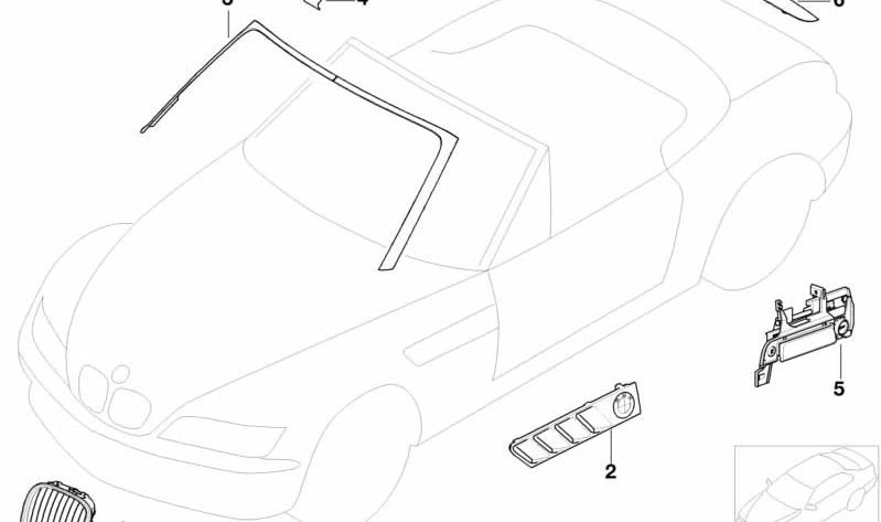 Linke Windlauf -Emplue für BMW (OEM 51168398505). Original BMW