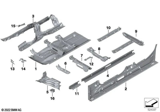 Soporte de subchasis delantero derecho para BMW G87, G80, G81, G23, G82, G83 (OEM 41008495772). Original BMW