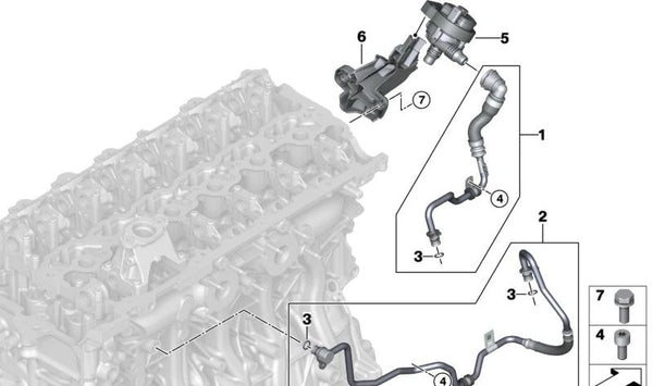 Junta Tórica para BMW Serie 5 G60, Serie 7 G70, X5 G05N, G18N, X6 G06N, X7 G07N, XM G09 (OEM 07148846823). Original BMW