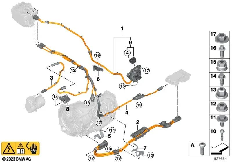 HV-Leitung EKMV para BMW X5 G05N (OEM 61295A626C6). Original BMW