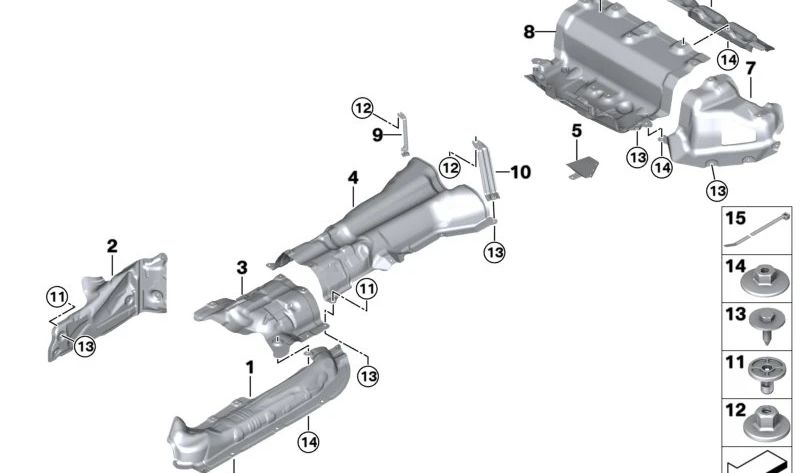 Aislamiento térmico depósito para BMW Serie 3 G80, G81 y Serie 4 G82, G83 (OEM 51488074690). Original BMW