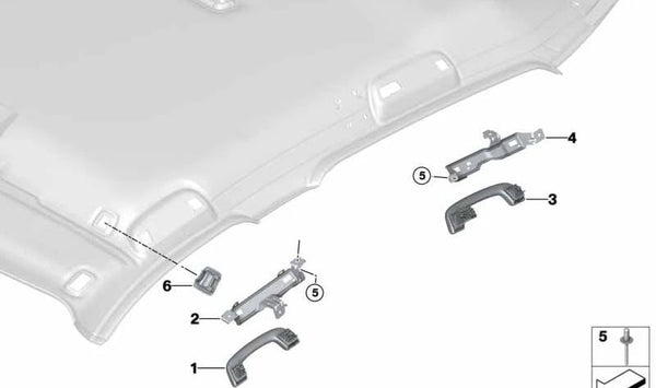 Asa de techo delantera (OEM 51167495617) para BMW F20, F21, F40, F70, F30, F31, F34, F35, F80, F10, F11, F18, F15. Original BMW.