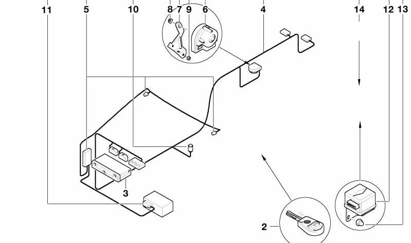 Sensor de inclinación para BMW E46, E39, E38 (OEM 65756923215). Original BMW