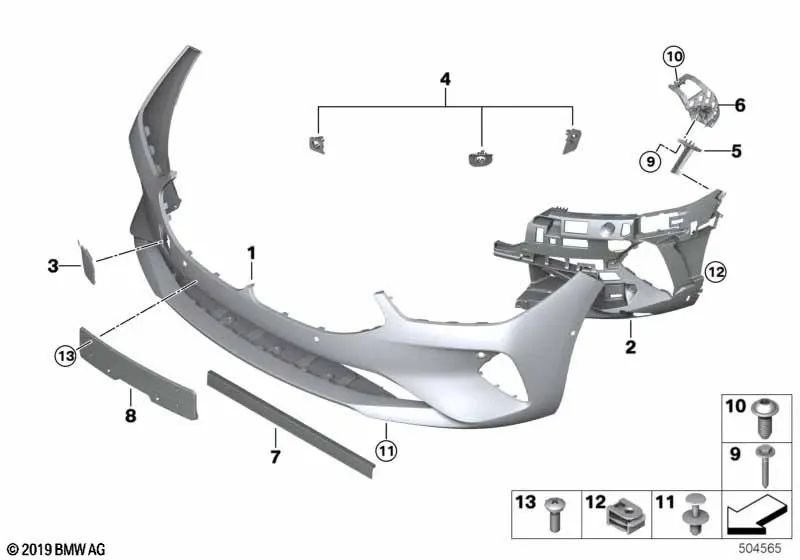 Cubierta del gancho de remolque imprimada delantera para BMW G14, G15, G16 (OEM 51117933008). Original BMW.