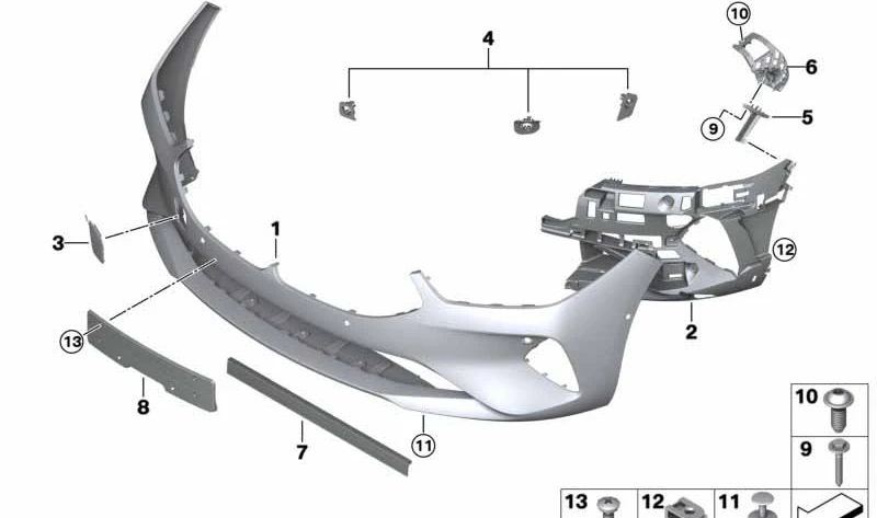 Inserto parachoques delantero derecho para BMW Serie 8 G14, G15, G16 (OEM 51117420882). Original BMW