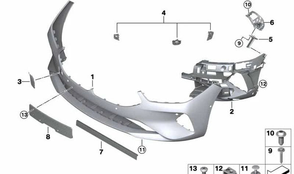 Inserto parachoques delantero derecho para BMW Serie 8 G14, G15, G16 (OEM 51117420882). Original BMW