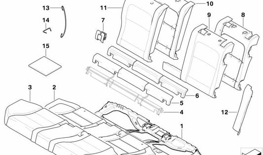 OEM 52207120491 Espuma Guarnec para BMW E61. BMW original.