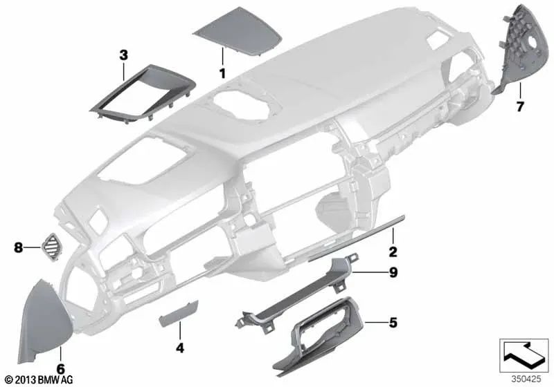 Cobertura Head-Up Display para BMW F10, F11 (OEM 51459209796). Original BMW