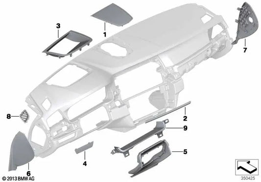 Head-Up Display Cover for BMW F10, F11 (OEM 51459209796). Genuine BMW