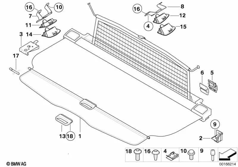 Left adapter for BMW E91, E91N (OEM 51477141473). Original BMW.