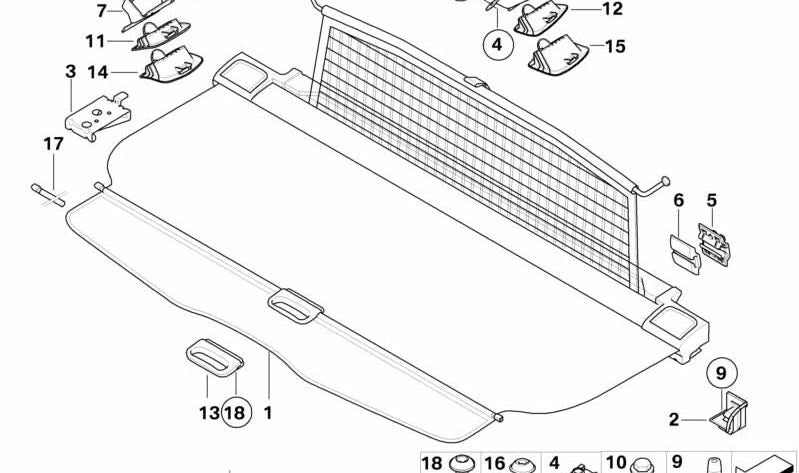 Cubierta trasera izquierda para BMW E91, E91N (OEM 51448036243). Original BMW.