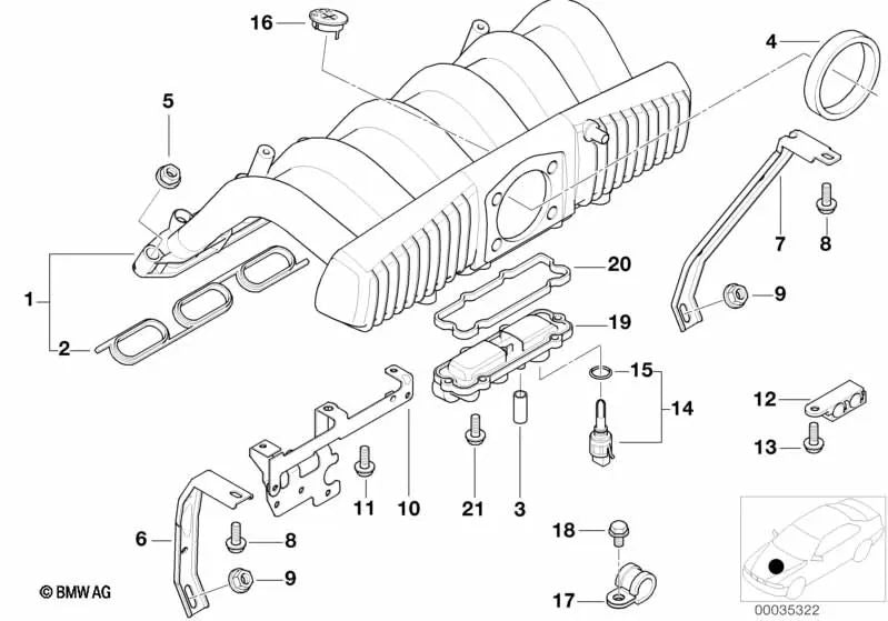 Profildichtung para BMW Serie 3 E36, Serie 5 E39, Serie 7 E38 (OEM 11611740069). Original BMW.