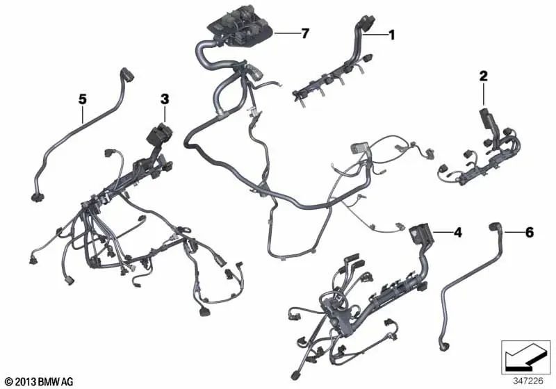 Cableado del motor módulo de encendido para BMW F10, F06, F12, F13, F01N, F02N (OEM 12517852144). Original BMW.