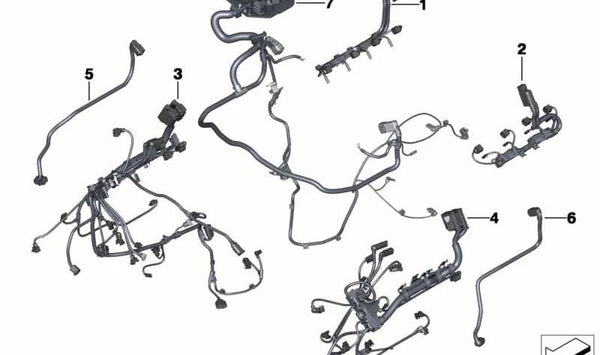 Cableado de módulo y sensores del motor OEM 12517850283 para BMW F10, F06, F12, F13. Original BMW.