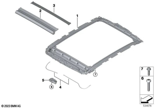 Panorama -Dachrolle für die BMW 7 G70 -Serie (OEM 54105A32083). Original BMW.