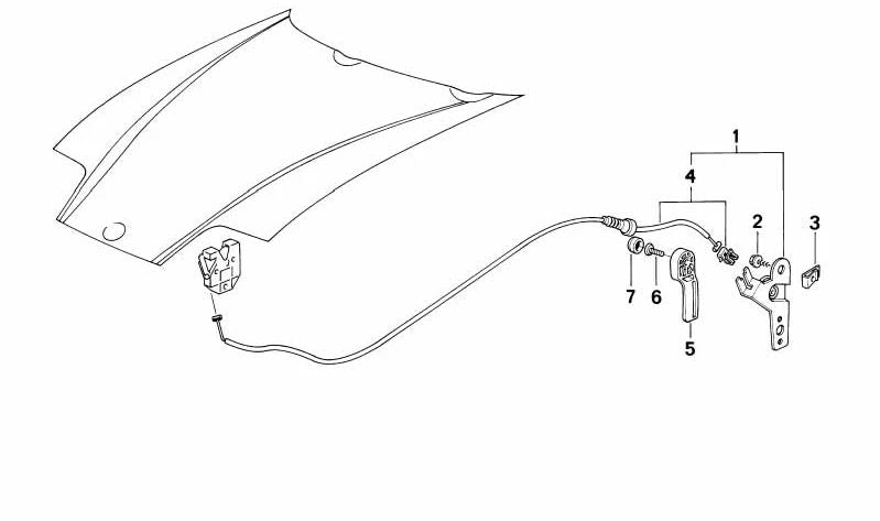 Palanca de desbloqueo OEM 51238102497 para BMW E34, Z1. Original BMW.