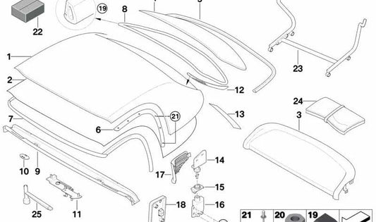 Salida de aire trasera izquierda OEM 54217044243 para BMW E52. Original BMW.