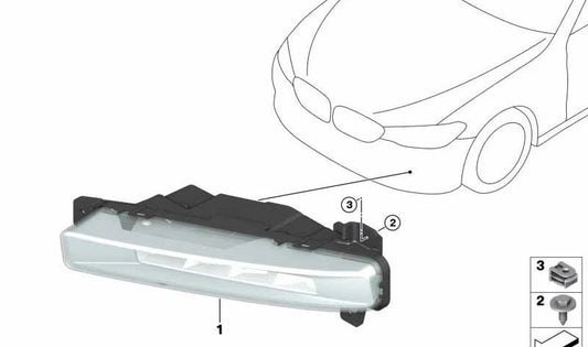 Luz antiniebla LED izquierda para BMW Serie 5 G30, G31, G38, Serie 6 G32 (OEM 63179477171). Original BMW