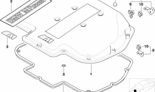 Scheda Ororica (ORING) OEM originale 11538853284 per BMW F20, F21, F22, F23, F30, F31, F34, F35, F32, F33, F36, E39, F07, F10, F11, F18, E84, F25, F26, F15, F15 F16, E89, E52. Compatibile con più modelli.