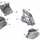 Soporte de motor derecho para BMW Serie 1 F20N, F21N; Serie 2 F22, F22N, F23, F23N; Serie 3 F30N, F31N, F34N, F35N; Serie 4 F32, F32N, F33, F33N, F36, F36N (OEM 22116859414). Original BMW.