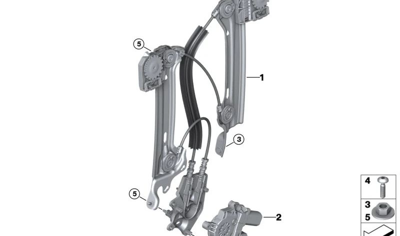 Motor Elevalunas izquierdo para BMW I20 (OEM 67625A84FC1). Original BMW